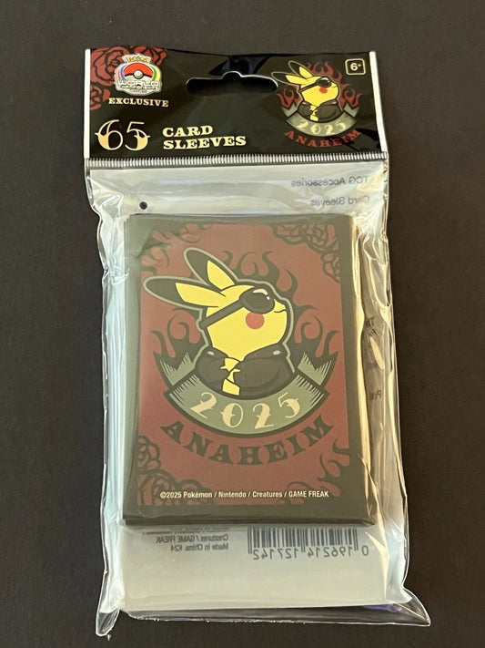 Pokemon 2025 World Championships Anaheim Pikachu Deck Sleeves 65ct