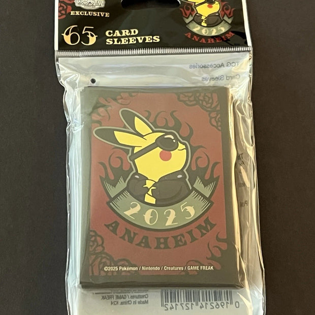 Pokemon 2025 World Championships Anaheim Pikachu Deck Sleeves 65ct